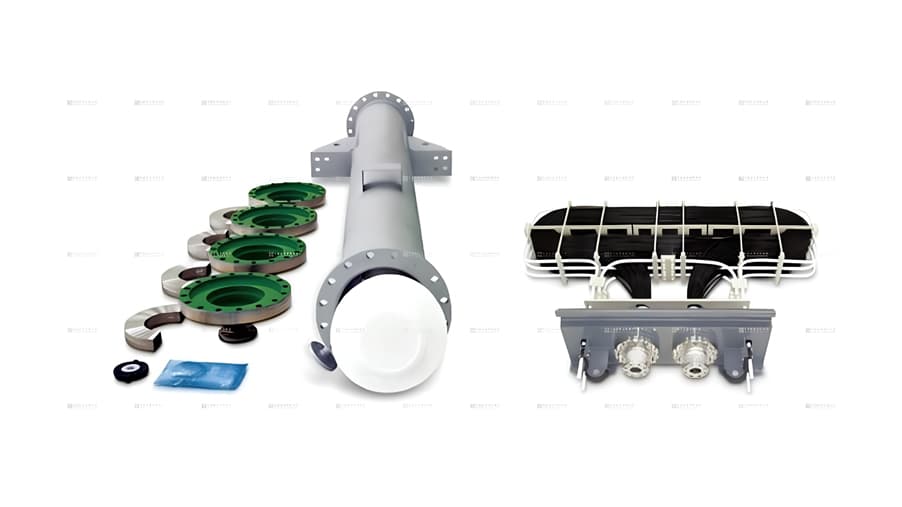 Schematic diagram of PTFE Teflon heat exchanger